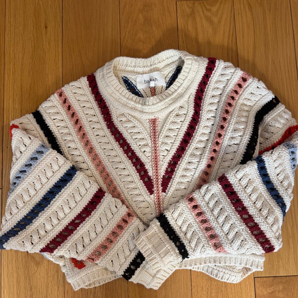 BA&SH PULL GARDY SWEATER IN ECRU - Picture 2 of 5